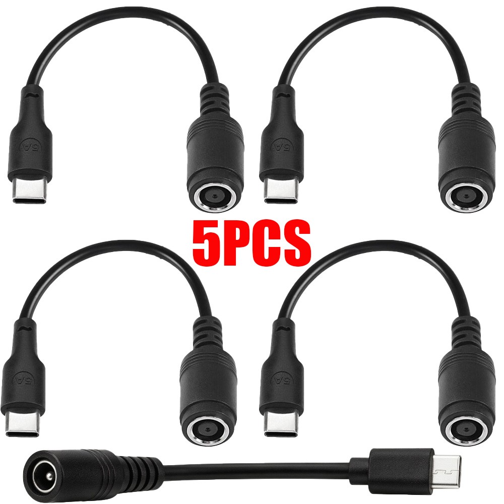 5pcs for HP DELL 100W 140W 7.4mm Power Adapter Converter Cable To USB-C Port US