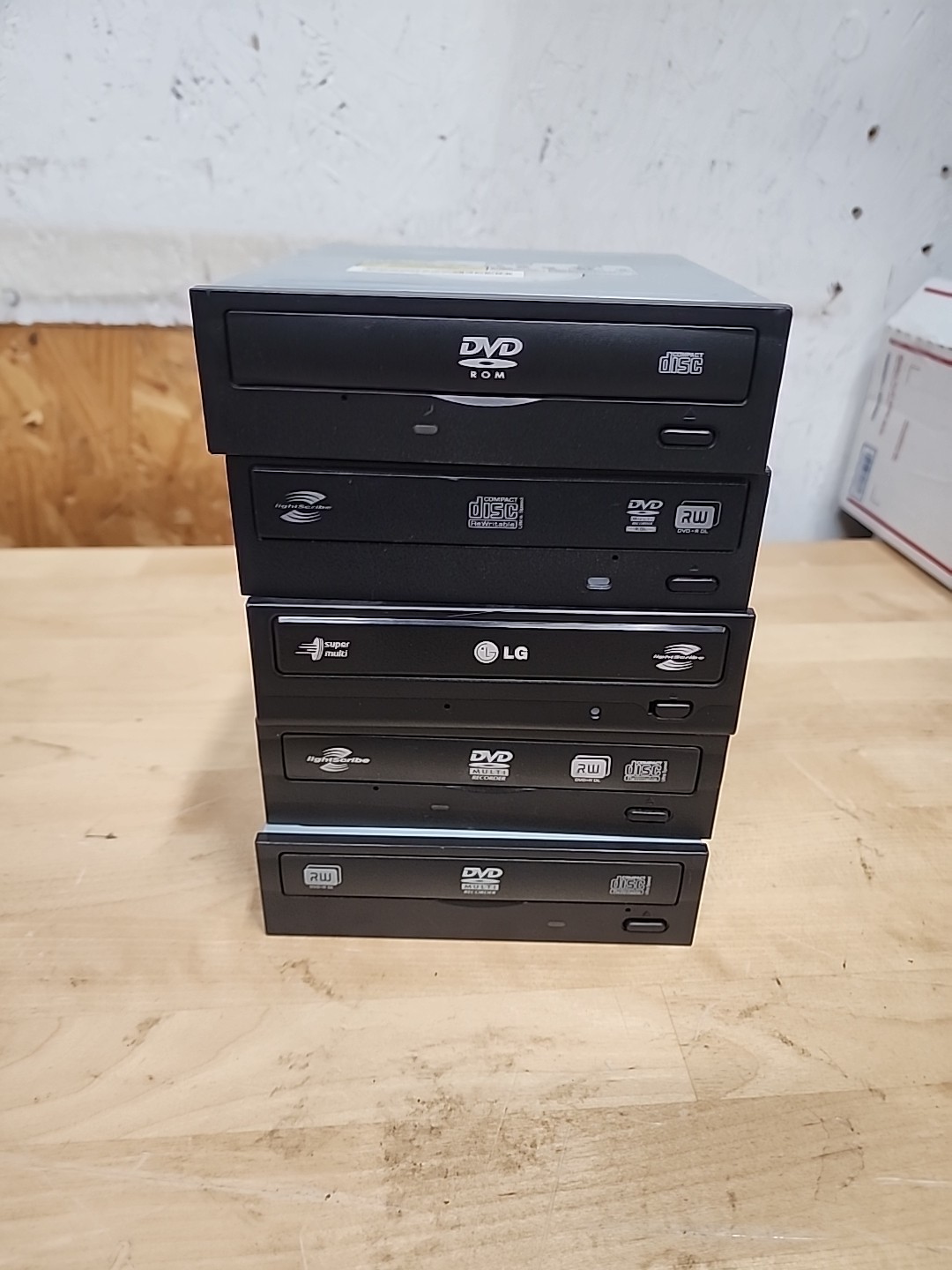 5- Corp DVD/CD Rewritable Drive Model Cond Vintage LG Super Multi Lite-On It 