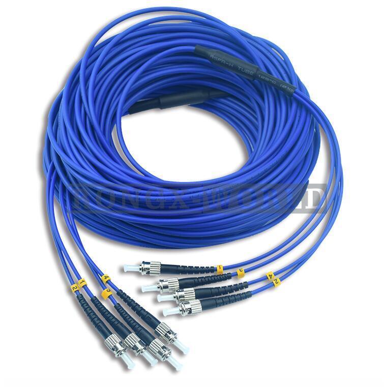 ST-ST UPC 4 Cores Armored Fiber Patch Cord SM 4 Strand Fiber Optic Cable 15M