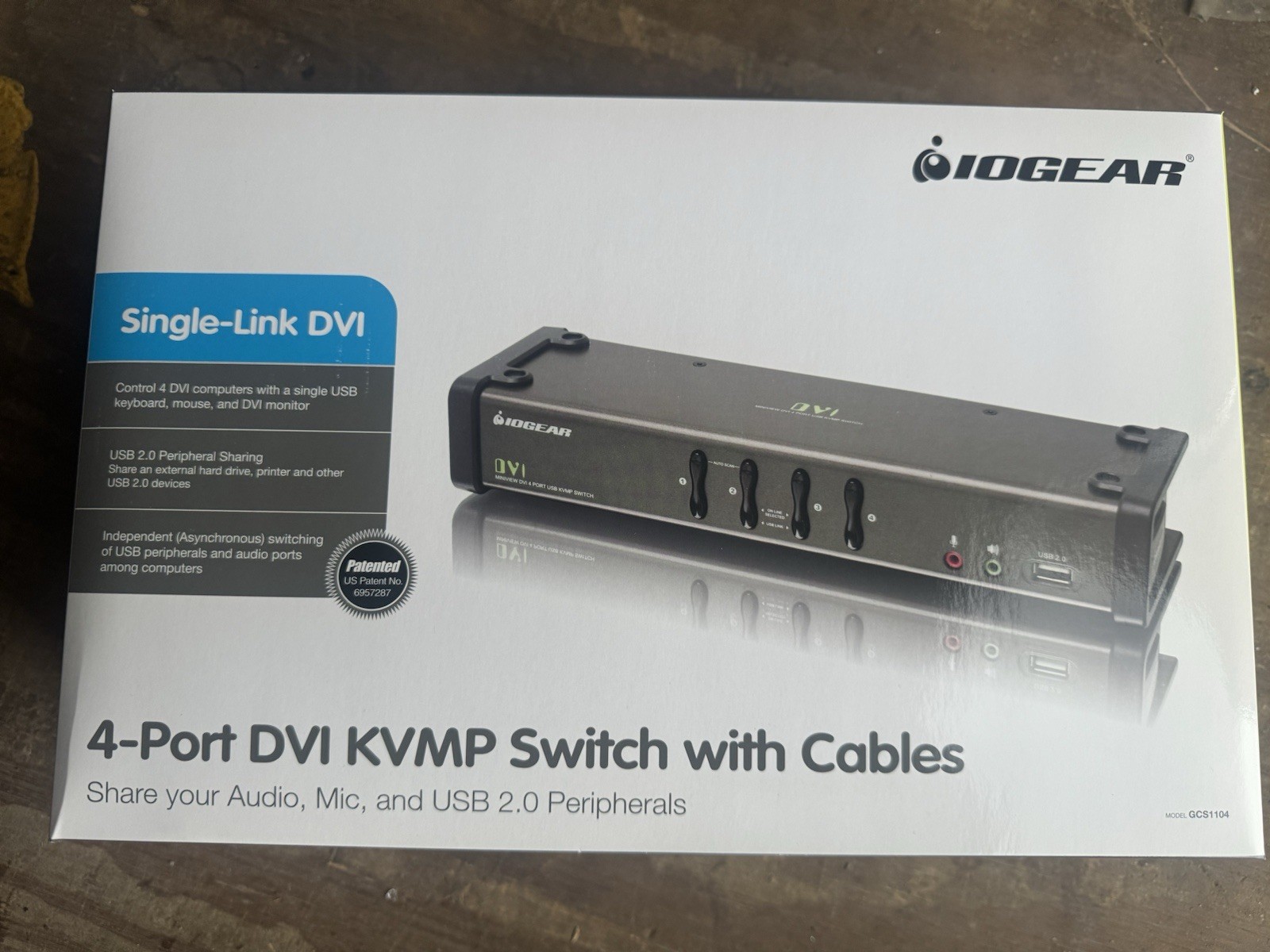 Iogear 4-Port DVI KVMP Switch with Cables Model GCS1104