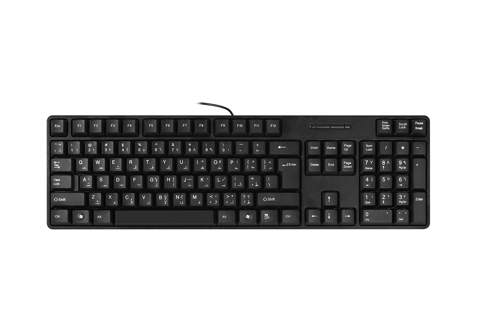 M MC Saite MCSaite Wired Arabic/English Computer Keyboard, Full-Size black