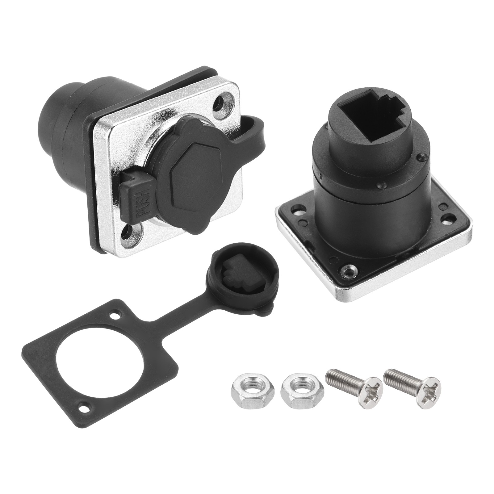 D Type RJ45 Coupler, Panel Mount Connector IP65 Waterproof, Pack of 10