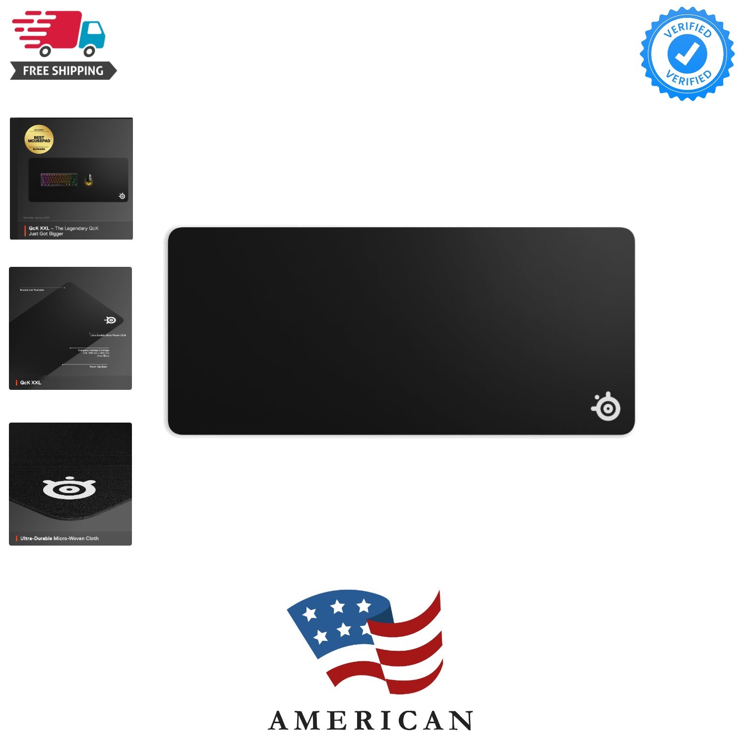 QcK Gaming Mouse Pad - XXL Cloth - Peak Tracking and Stability - Esports Mous...