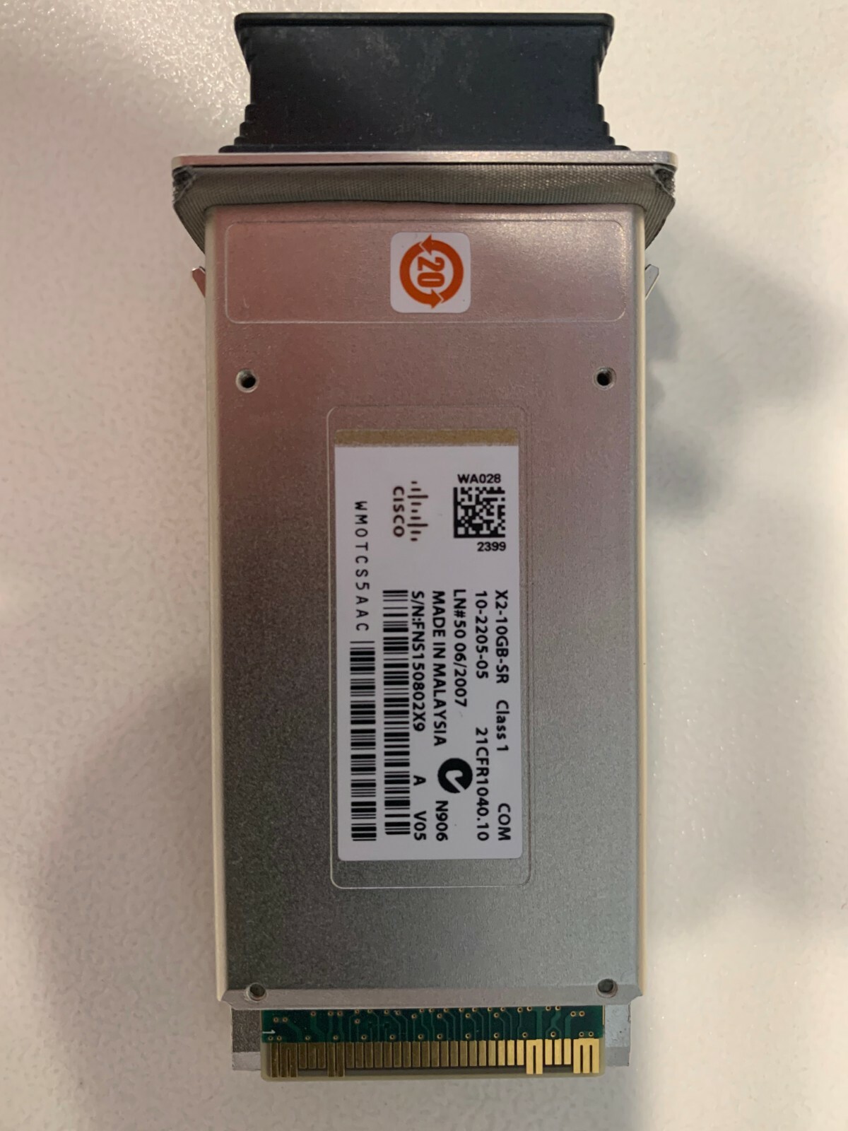 Used Cisco X2-10GB-SR 10GBASE-SR X2 for MMF Transceiver Module