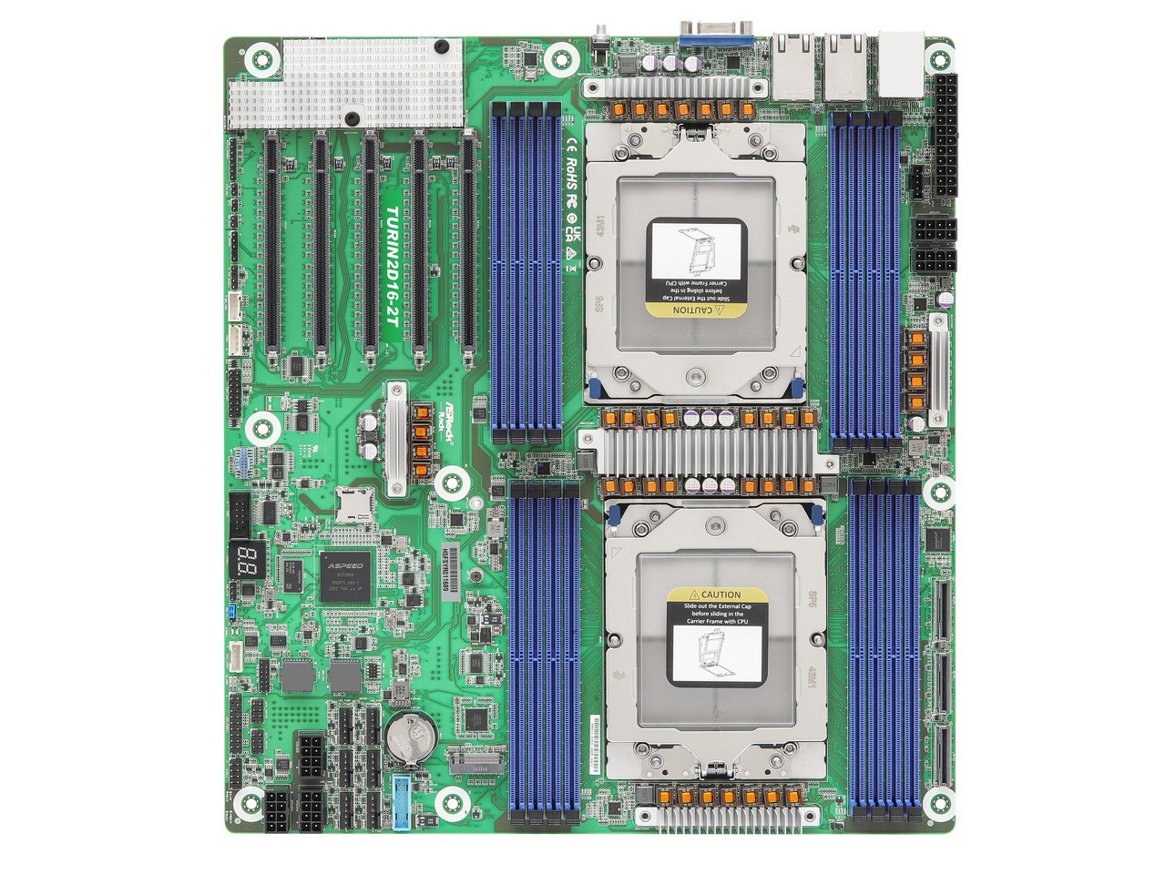 ASRock Rack Server Motherboard TURIN2D16-2T EEB Dual Socket AMD EPYC™ 9005*/9004