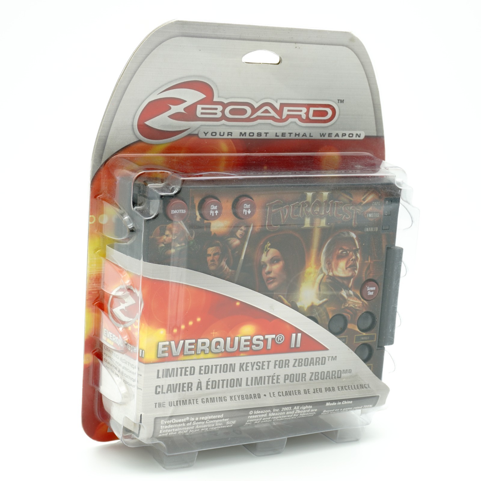 Ideazon Zboard EverQuest II Keyset PC – Gaming Overlay – New Sealed