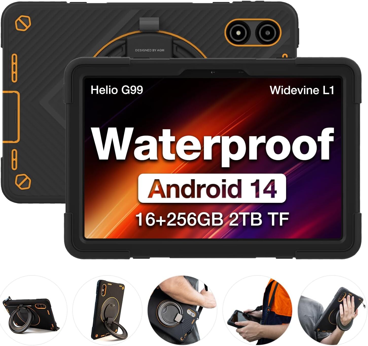 AGM P2 Active Rugged Tablet Android 14 16GB+256GB 480 NITS Display Widevine L1