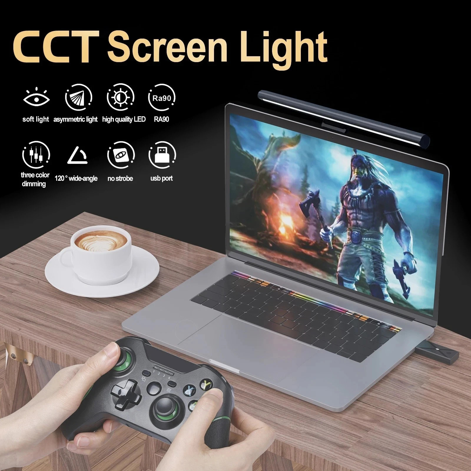 Screen Hanging Light 30CM CCT Touch Dimmable Monitor Notebook Computer LED USA