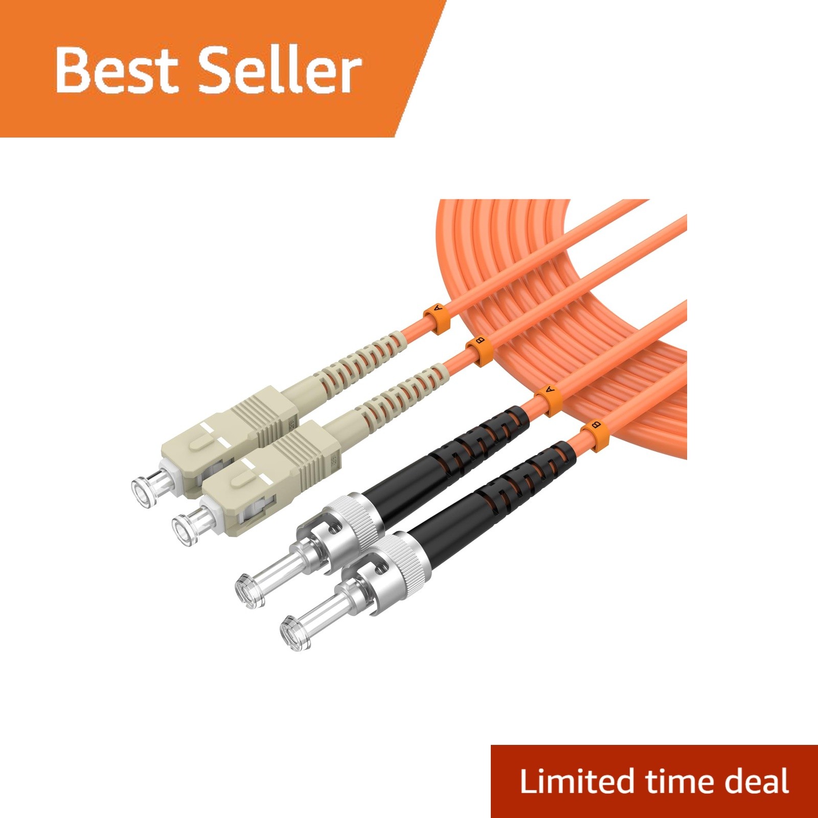 Lidkew Fiber Patch Cable, SC/UPC to ST/UPC, 6M/19.6FT