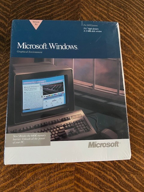 Microsoft Windows 3.0 NEW SEALED VINTAGE 5.25" Version for DOS Floppy Disk Rare