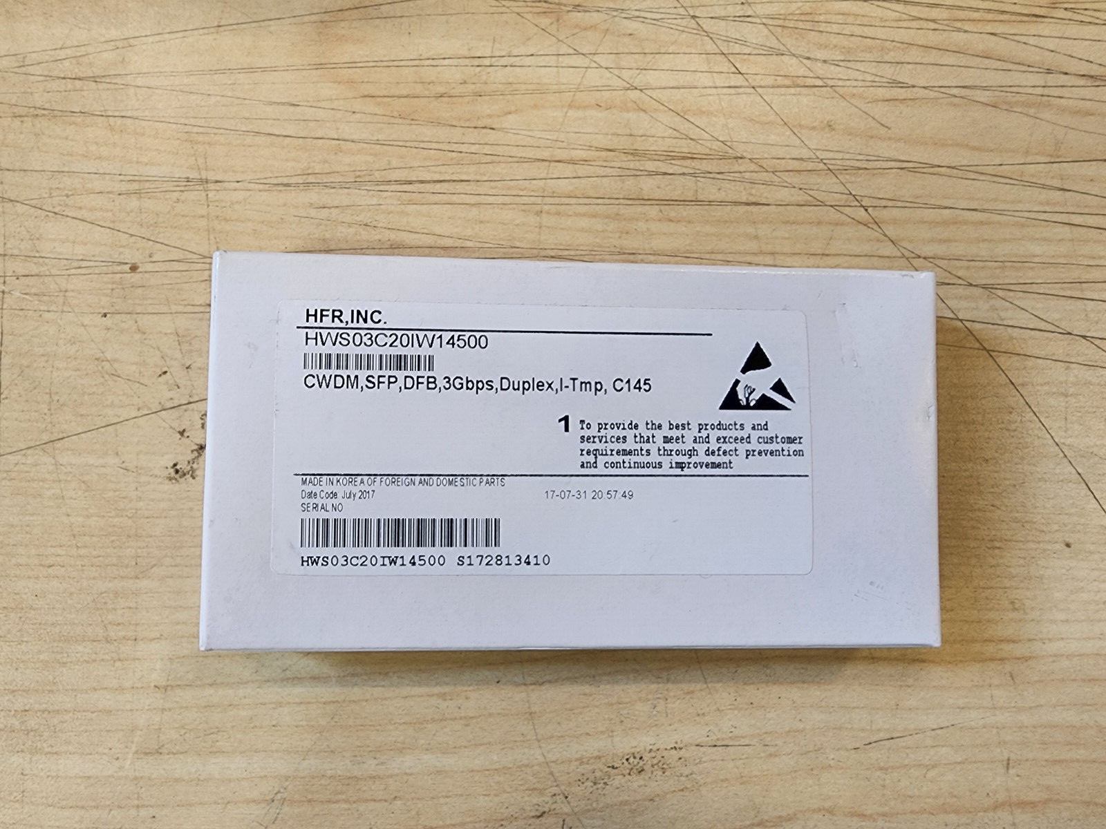 HFR, Inc. HWS03C20IW14500 SFP Module NEW