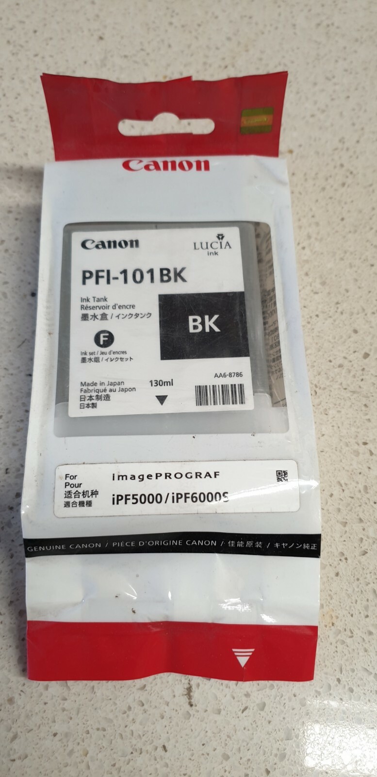 Genuine Canon PFI-101BK Black Ink for iPF5000 iPF6000S New Sealed See PHotos