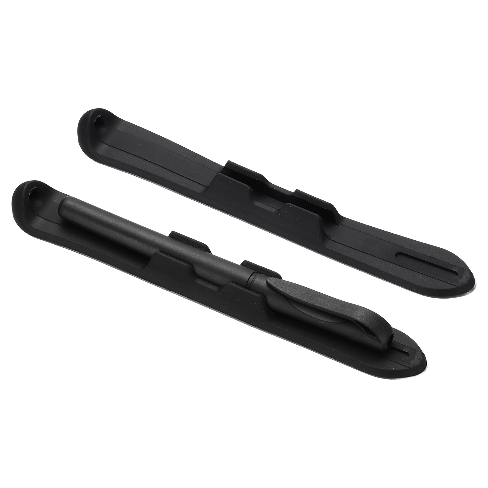 2 Pcs 6.9'' Silicone Pencil Holder with Strong Adhesive Grip Sleeve, Black