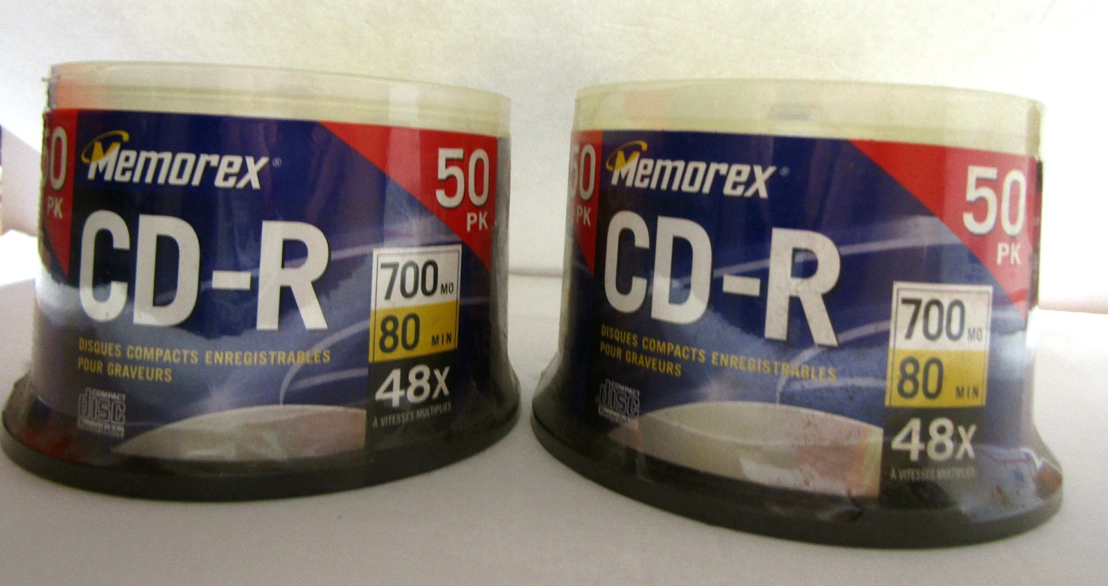 2 New Memorex CD-R 50 Pack 48X 700Mb 80 Min Factory Sealed Discs Blank CD's