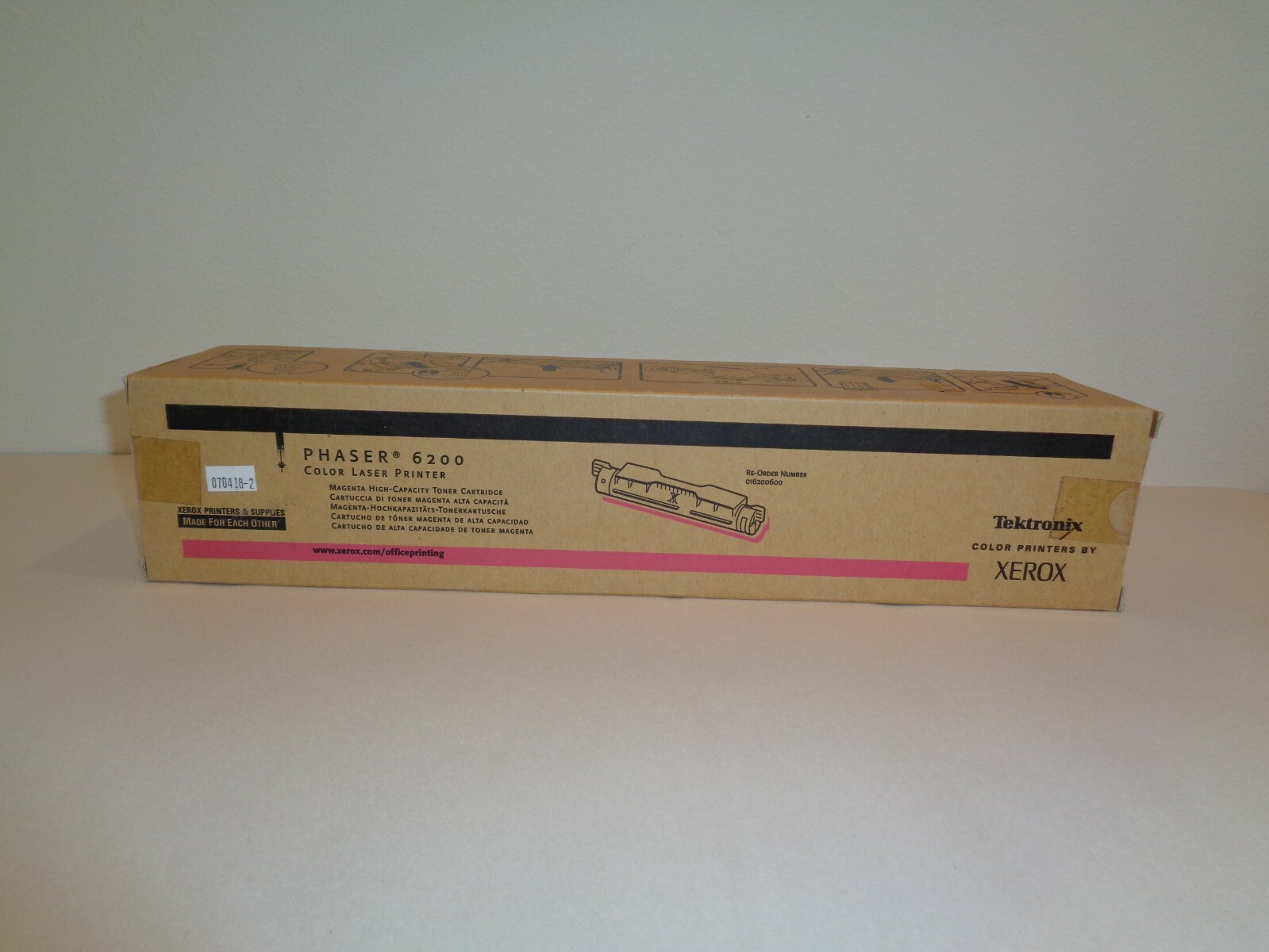 Tektronix Phaser 6200 Color Laser Printer New Magenta Toner Cartridge 016200600