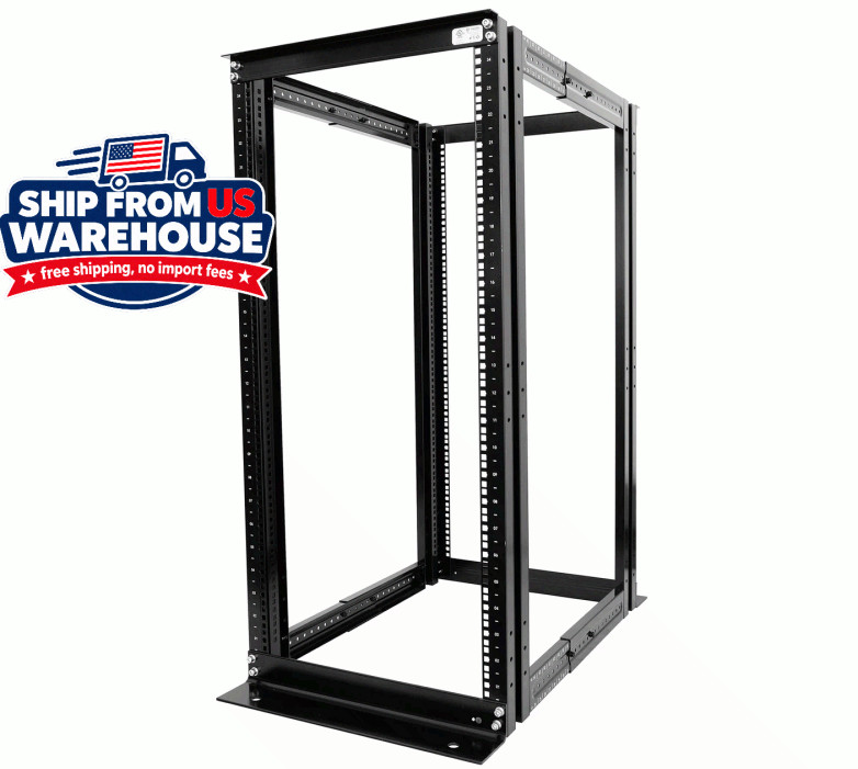 Raising ELECTRONIS 24U 4 Post Open Rack Frame Rack Enclosure 19" Adjustable 