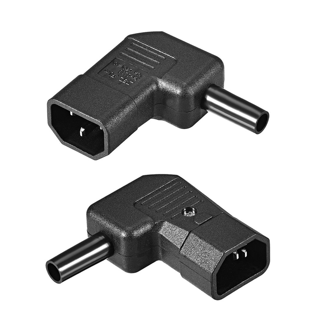 AC110-250V 10A Male IEC320 C14 Power Socket Adapter Receptacle Right Angle 2 Pcs