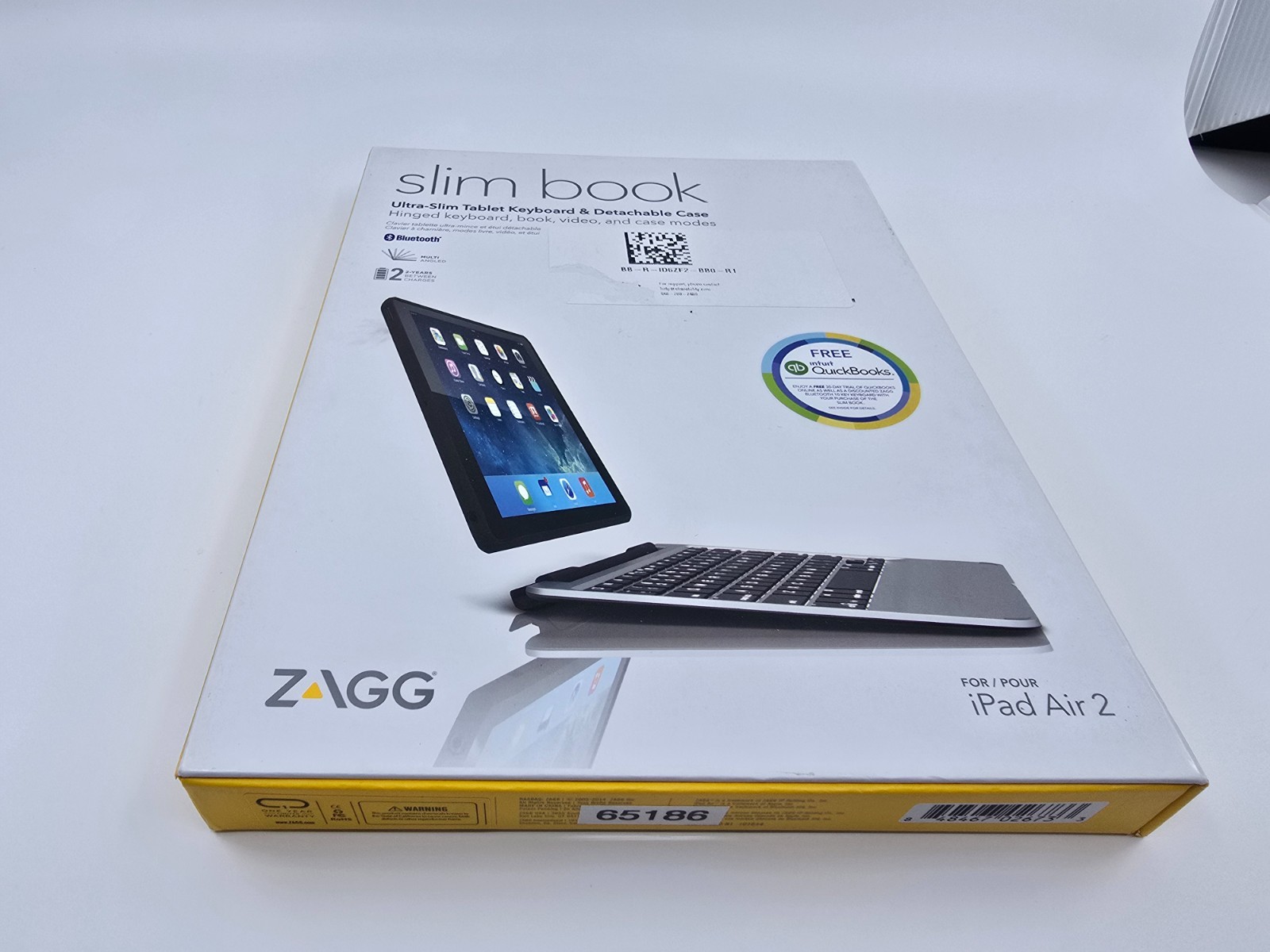 Open Box Zagg ID6ZF2-BB0-R1 Apple iPad Air 2 Slim Book Bluetooth Tablet Keyboard