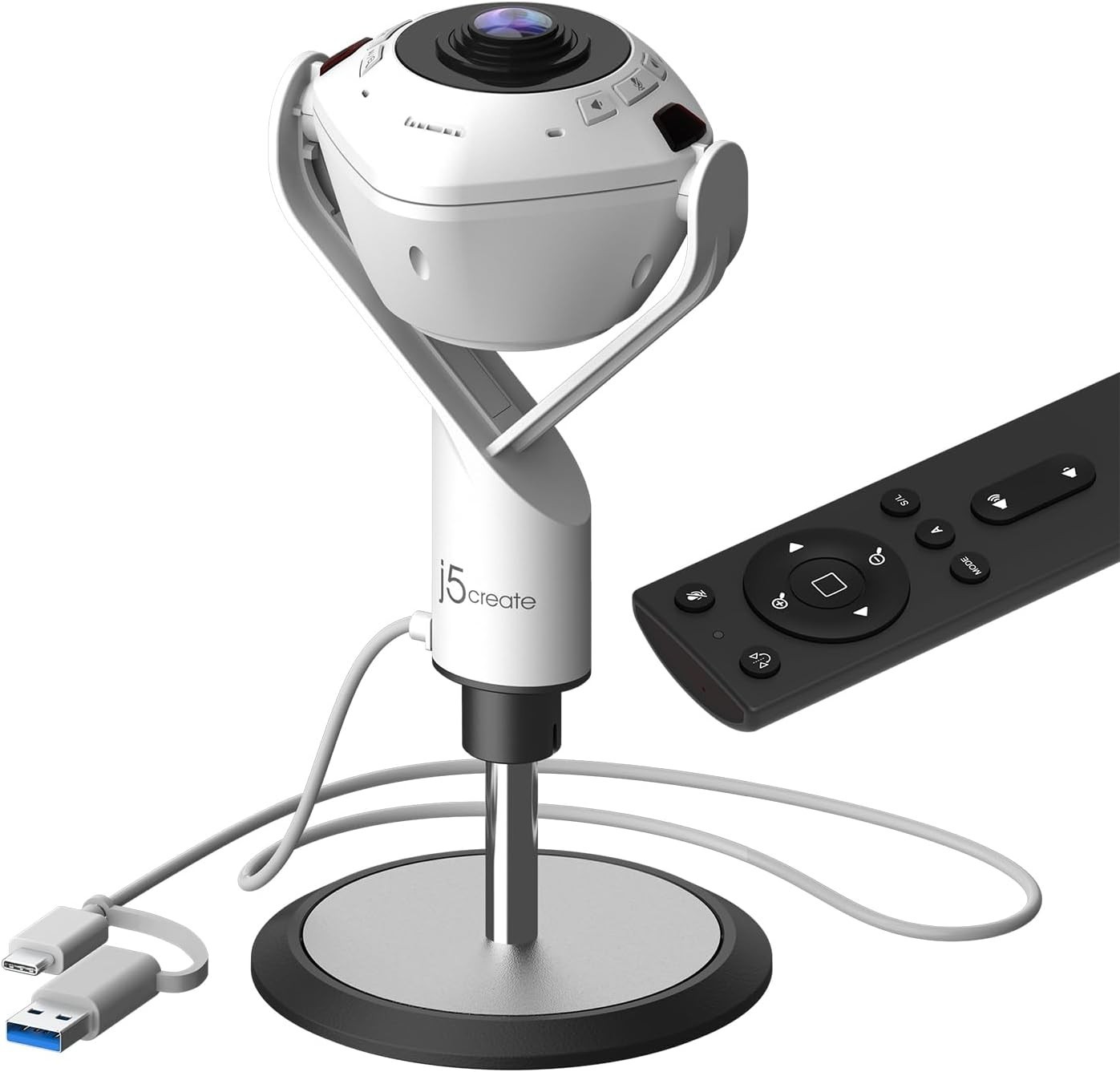 j5create 360 All Around AI-Powered Conference Room Camera with Speaker JVU368