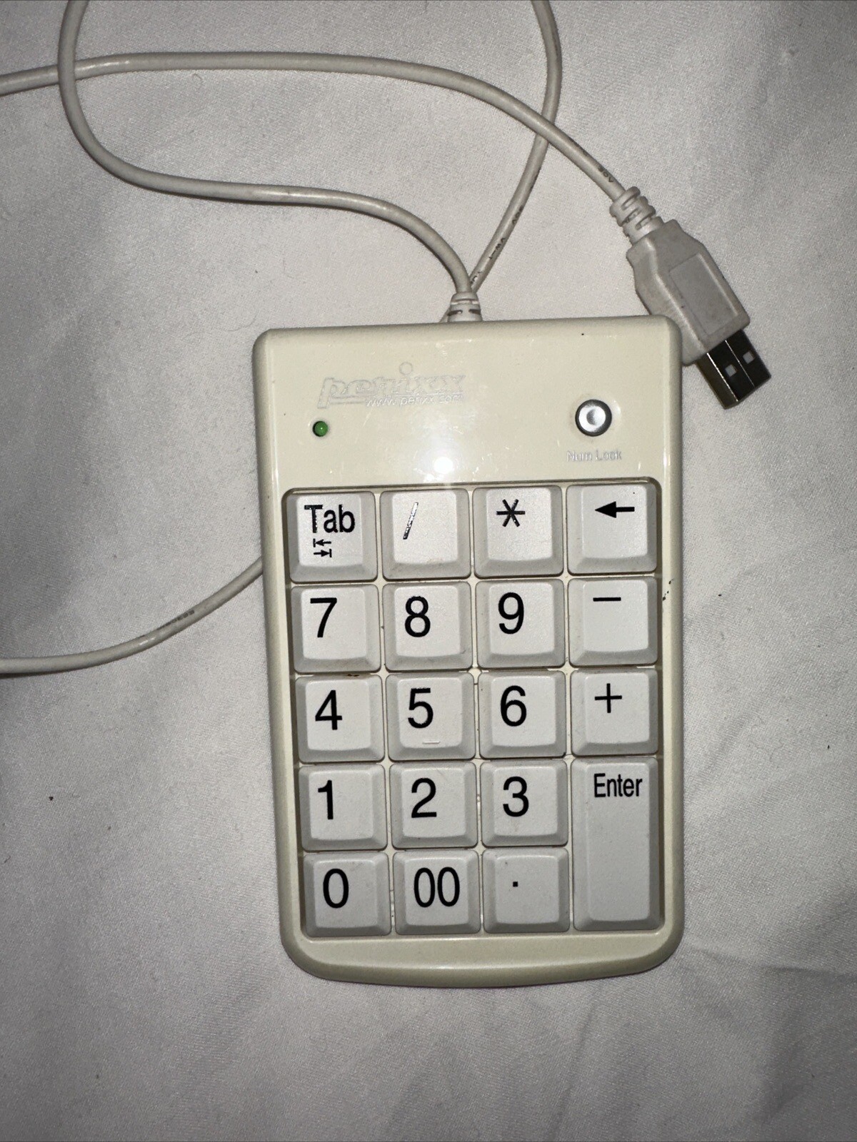 Perixx Peripad 201 Plus Slim USB Keypad Vintage PreO TK-552 Good Tested Works