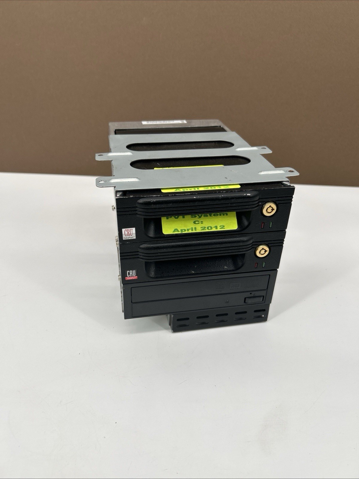 Lot of 2 CRU DATAPORT Locked W/ DVD Rewritable Drive READ UNTESTED