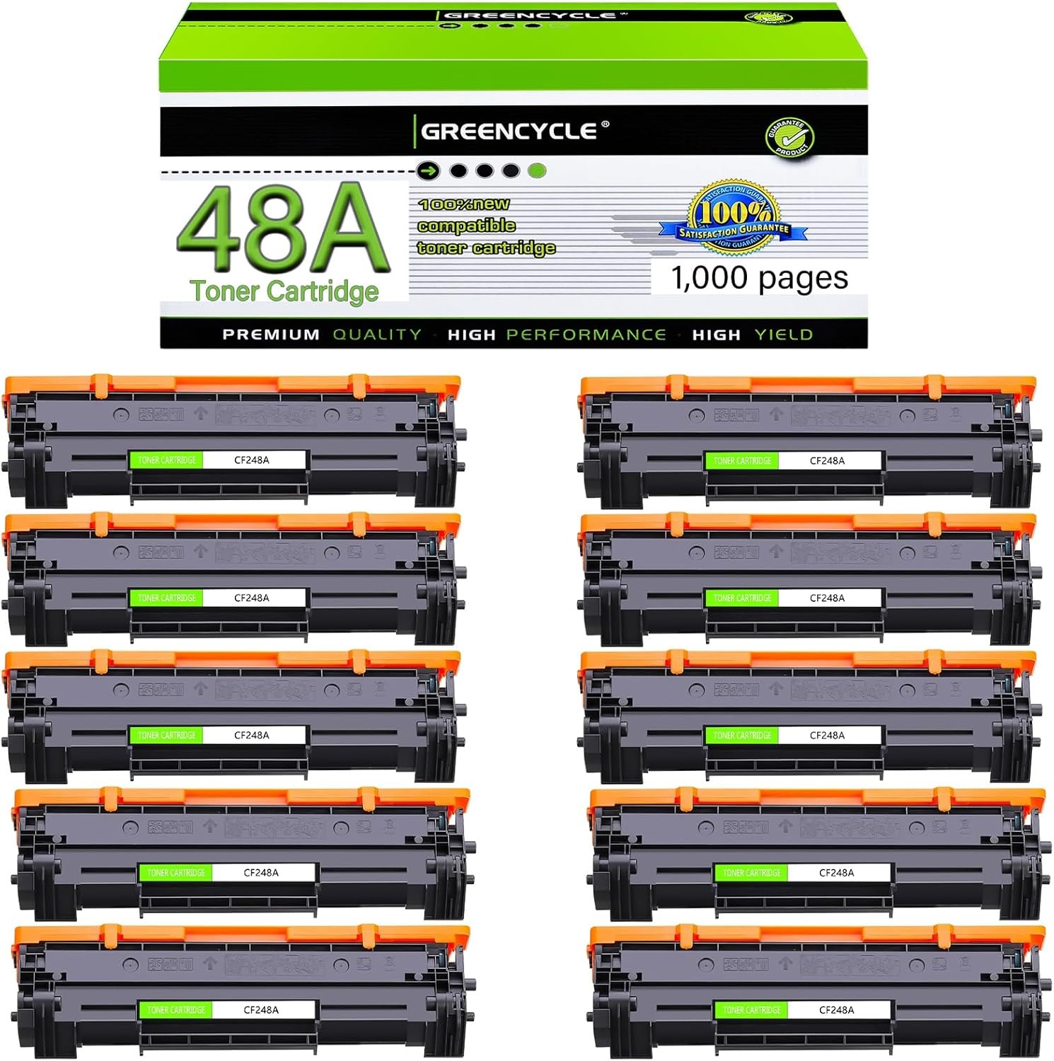 10PACK Replacement HP 48A LaserJet Ink Toner Cartridge (CF248A Black) New & Seal