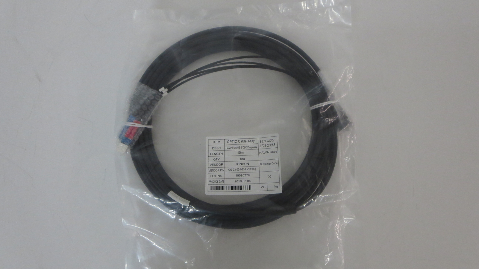 AVIC JONHON OPTRONIC TECH PAMPT1AM02-2 10M~OPTICAL PATCH CORD SMF DUPLEX6.3MM