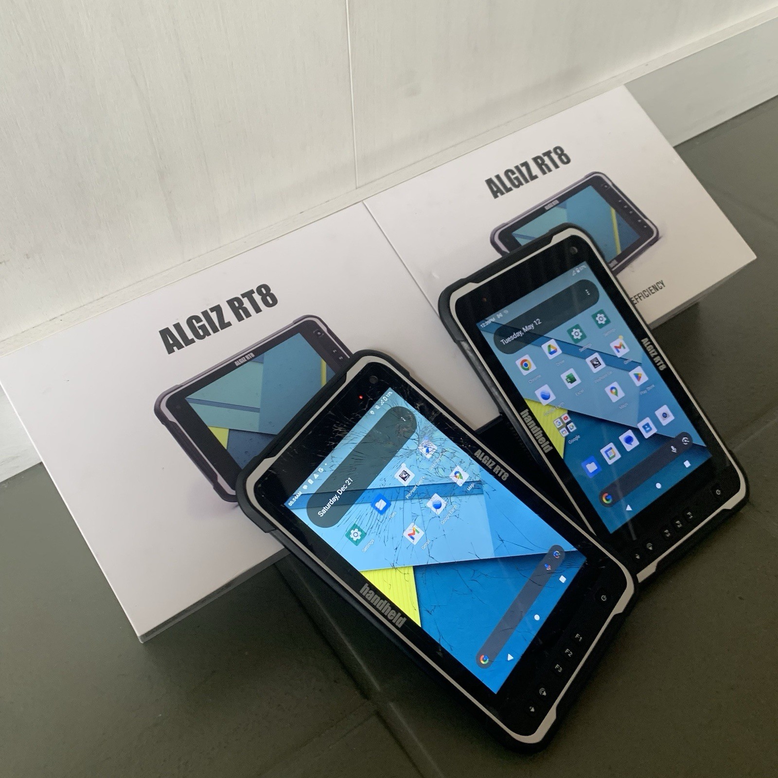HANDHELD AGIZ RT8 2 Rugged Android Tablets + Powered Vehicle Dock Mount GPS GIS