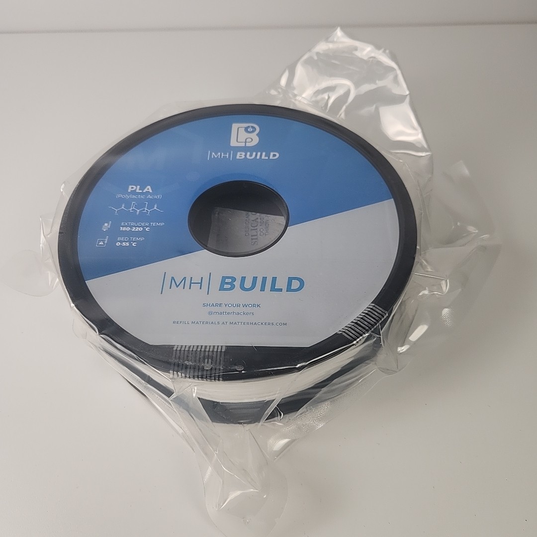 MatterHackers MH Build 1.75mm PLA 3D Printing Filament 1 KG - White Sealed