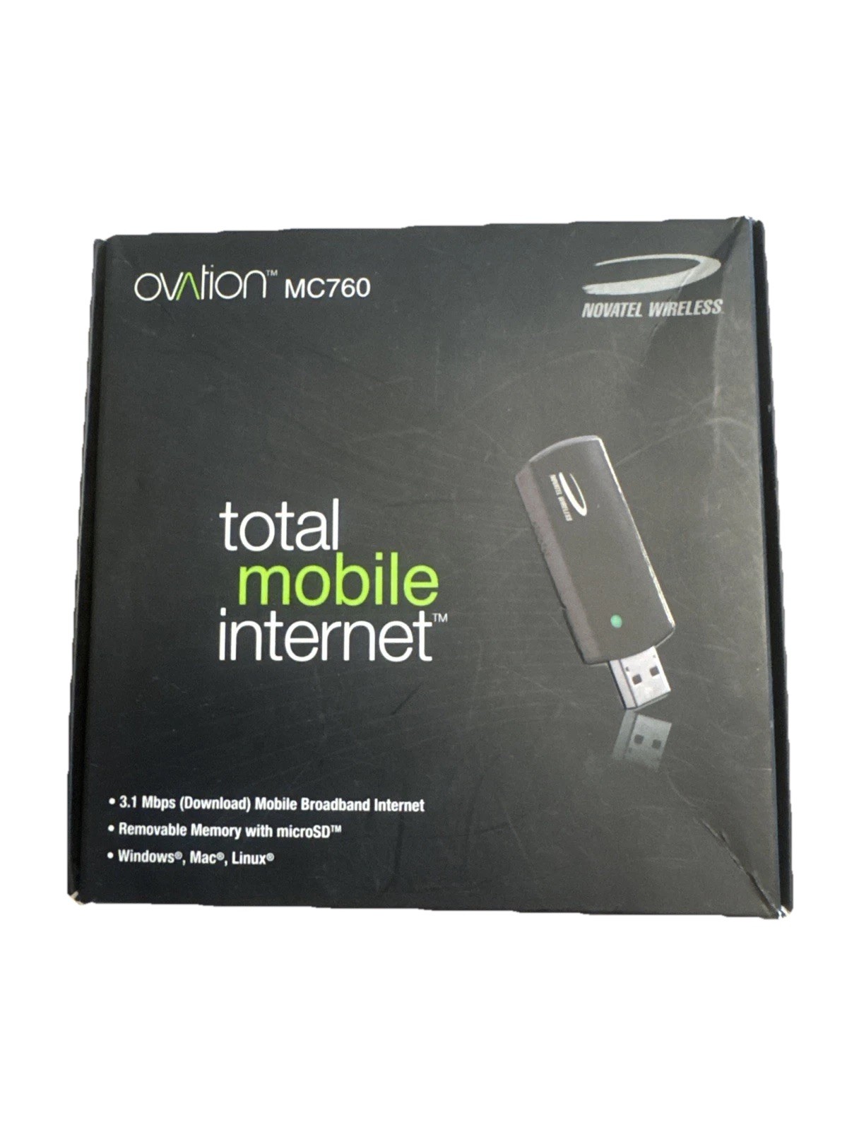 Novatel Ovation MC760 USB Modem Mobile Broadband Internet Stick 3.1 Mbps