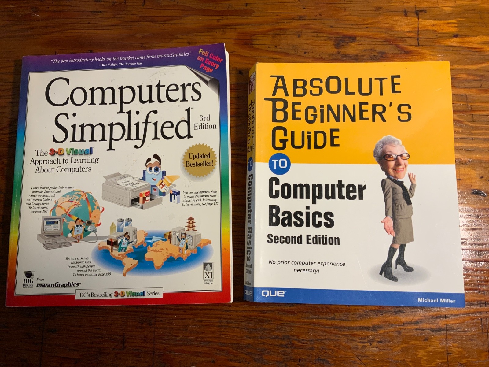 2 Lot Guides Beginners Computer Basics 383 Pgs. & Computers Simplified 223 Pgs.