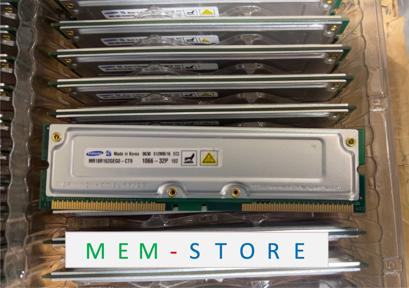 MR18R162GEG0-CT9 Samsung Rambus 512MB PC1066 1066MHz 184-pin ECC RIMM Memory RAM