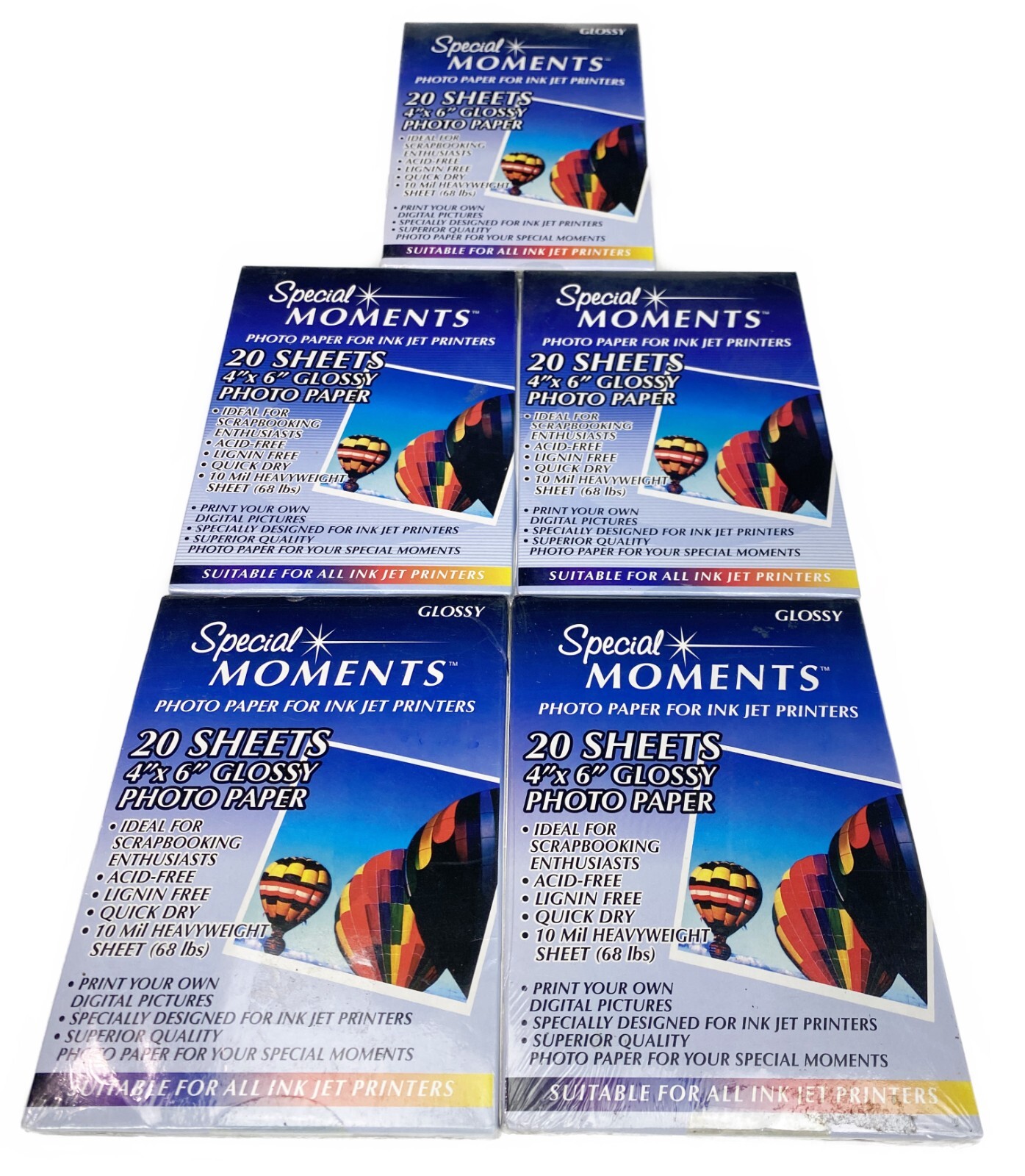 5 Packs Special Moments Photo Paper for Inkjet Glossy 4x6 Pic Picture