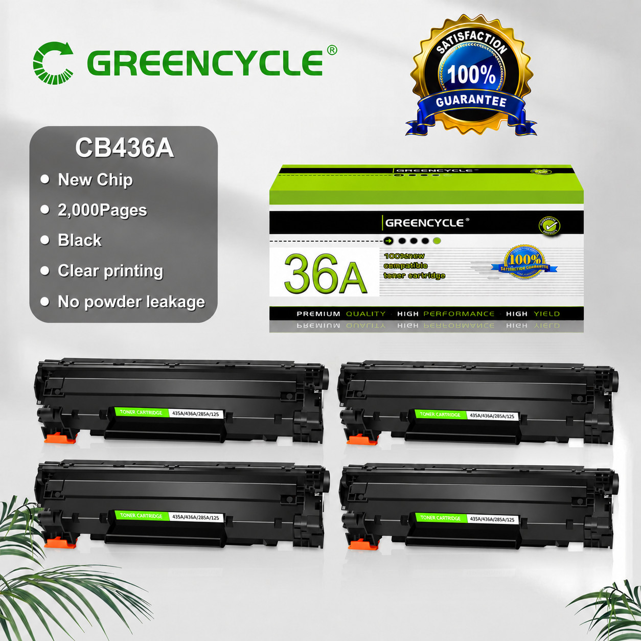 Compatible 4PK 36A CB436A Toner for HP LaserJet P1505 P1505n M1120 M1522 M1522nf