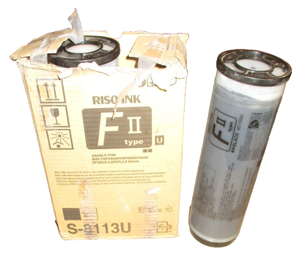 2x Riso FII Type S-8113U Black Ink