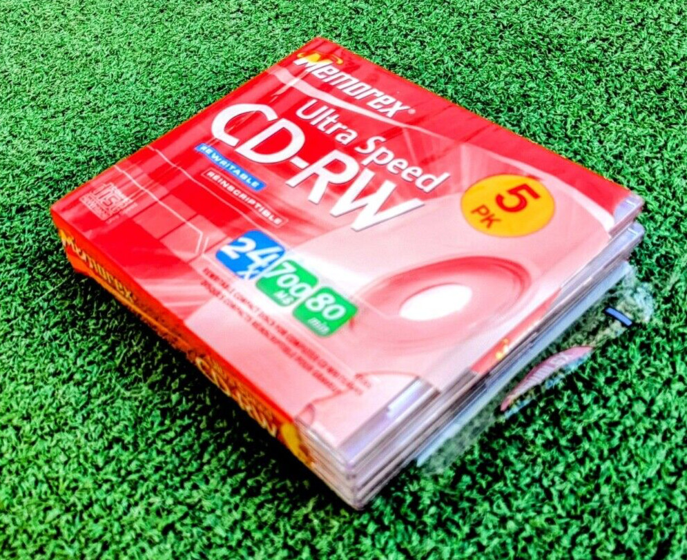 USED Memorex Ultra Speed CD-RW 5 Pack Rewritable 24x 700MB 80min OPENED