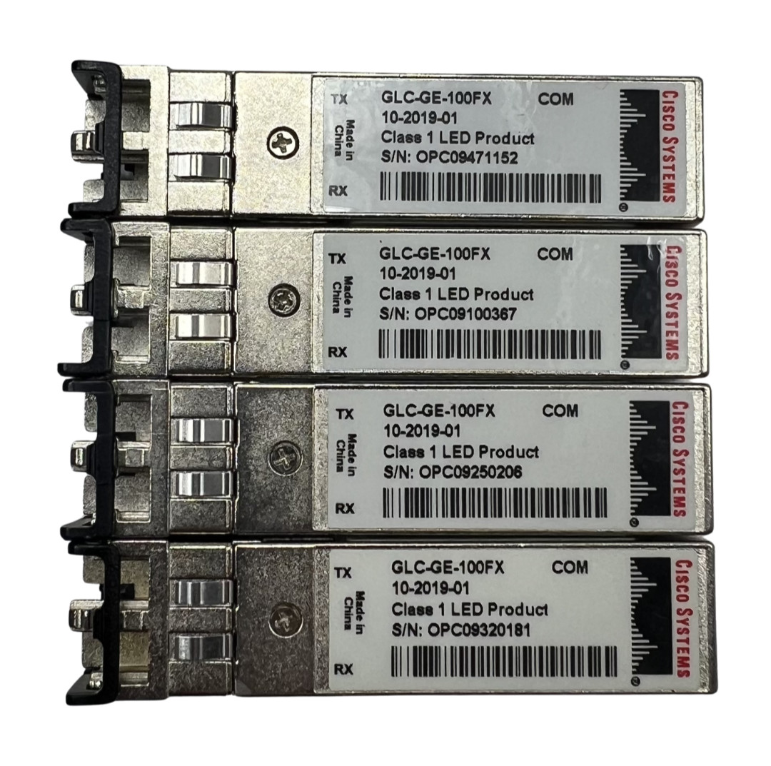 (LOT OF 4) Cisco GLC-GE-100FX Transceiver Module 10-2019-01