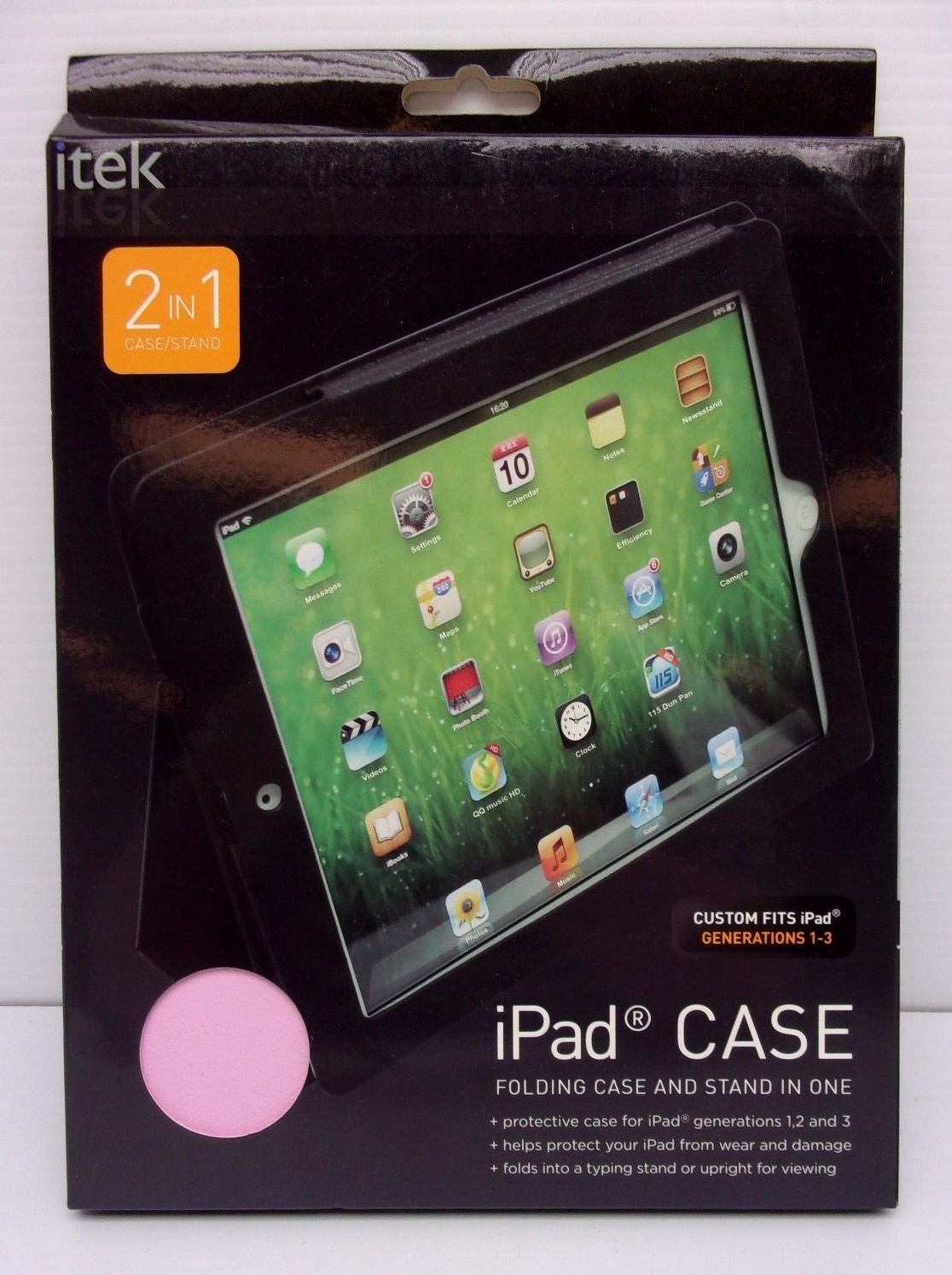 iTek 2-In-1 iPad Folding Case with Stand Burnt Pink IPC-12/1374 204KZ