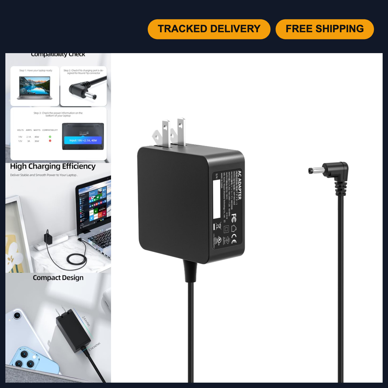 19V Laptop Charger Compatible with Gateway TYPE60-190-3150U GWTN Models