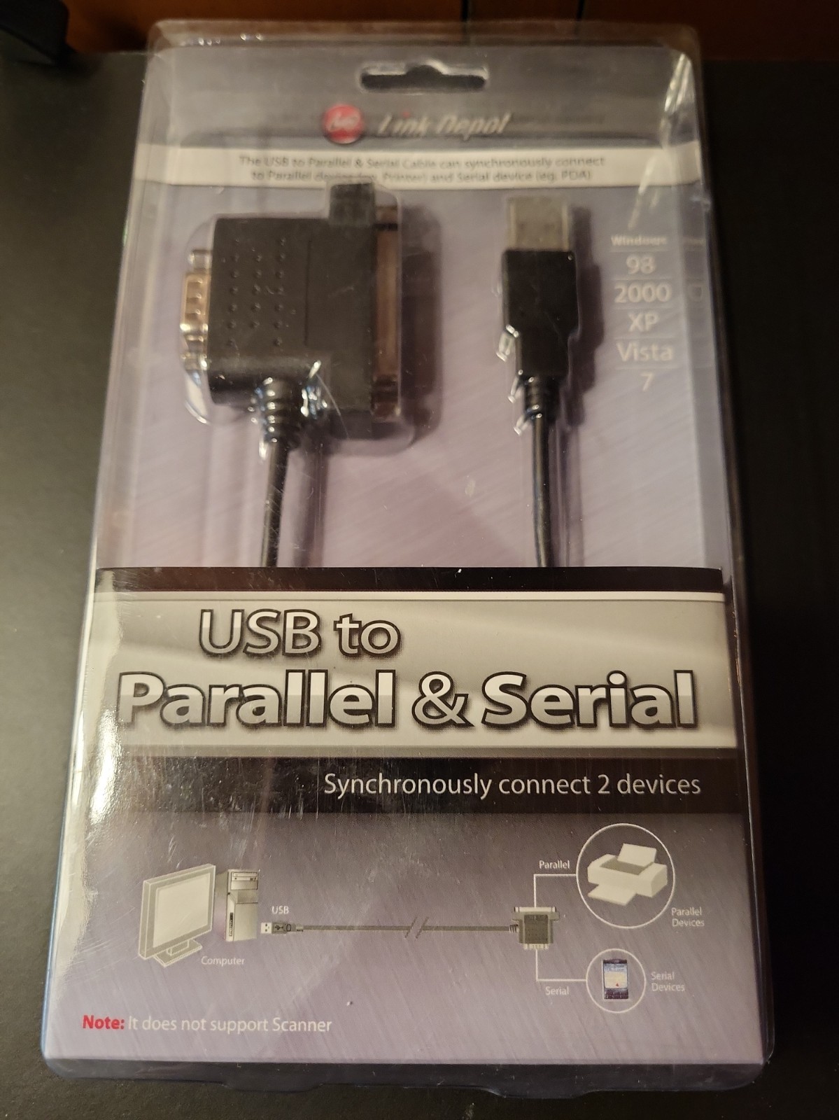 Link Depot USB to Parallel & Serial Connect 2 Devices at the same time