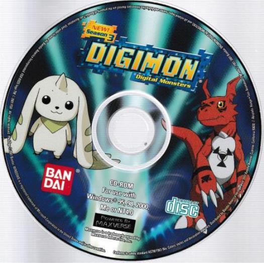 Digimon Digital Monsters: Season 3 PC CD Digivice Bandai 2001 D-Power software 