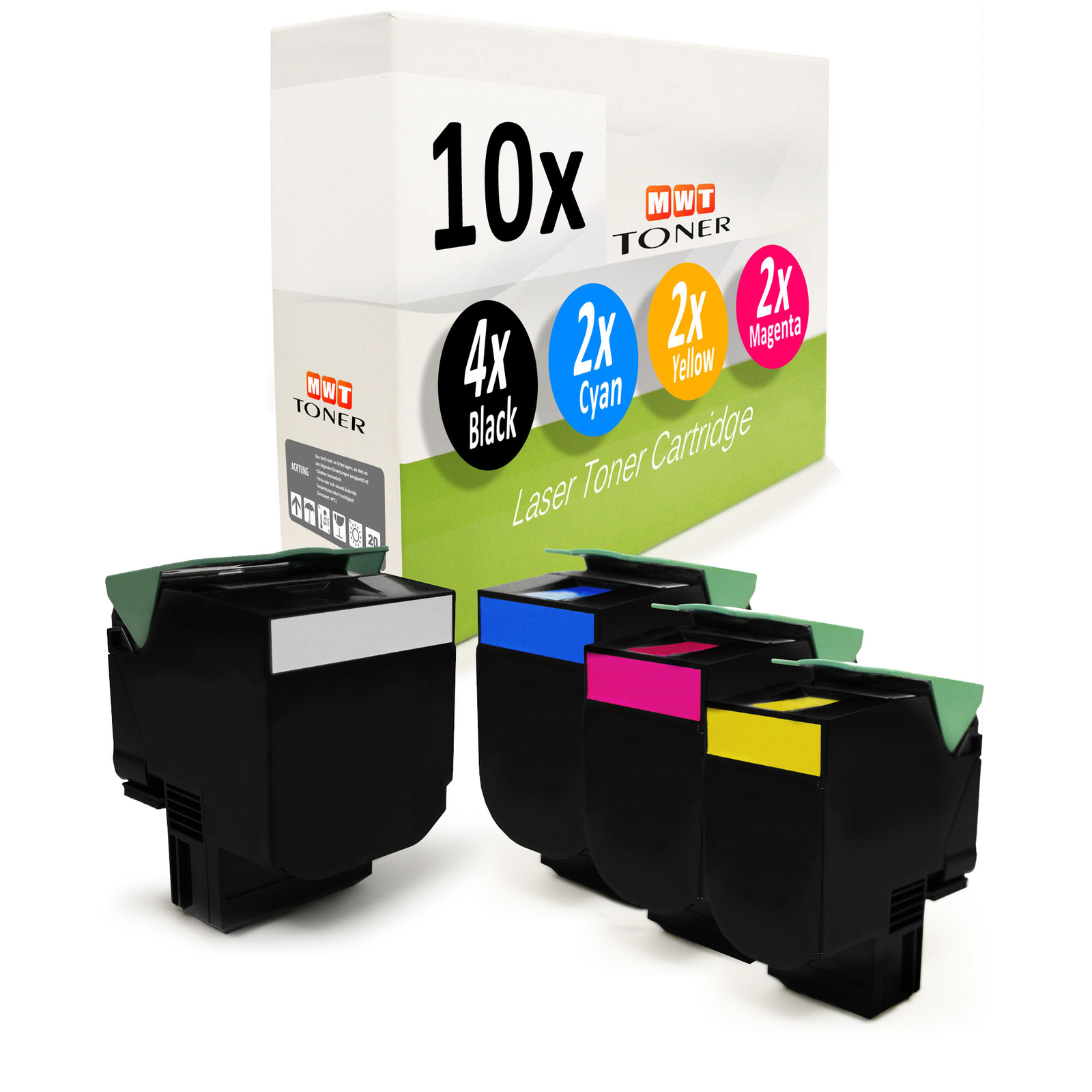 10x Toner XXL Replaces Lexmark 802SC 802SK 802SM 802SY
