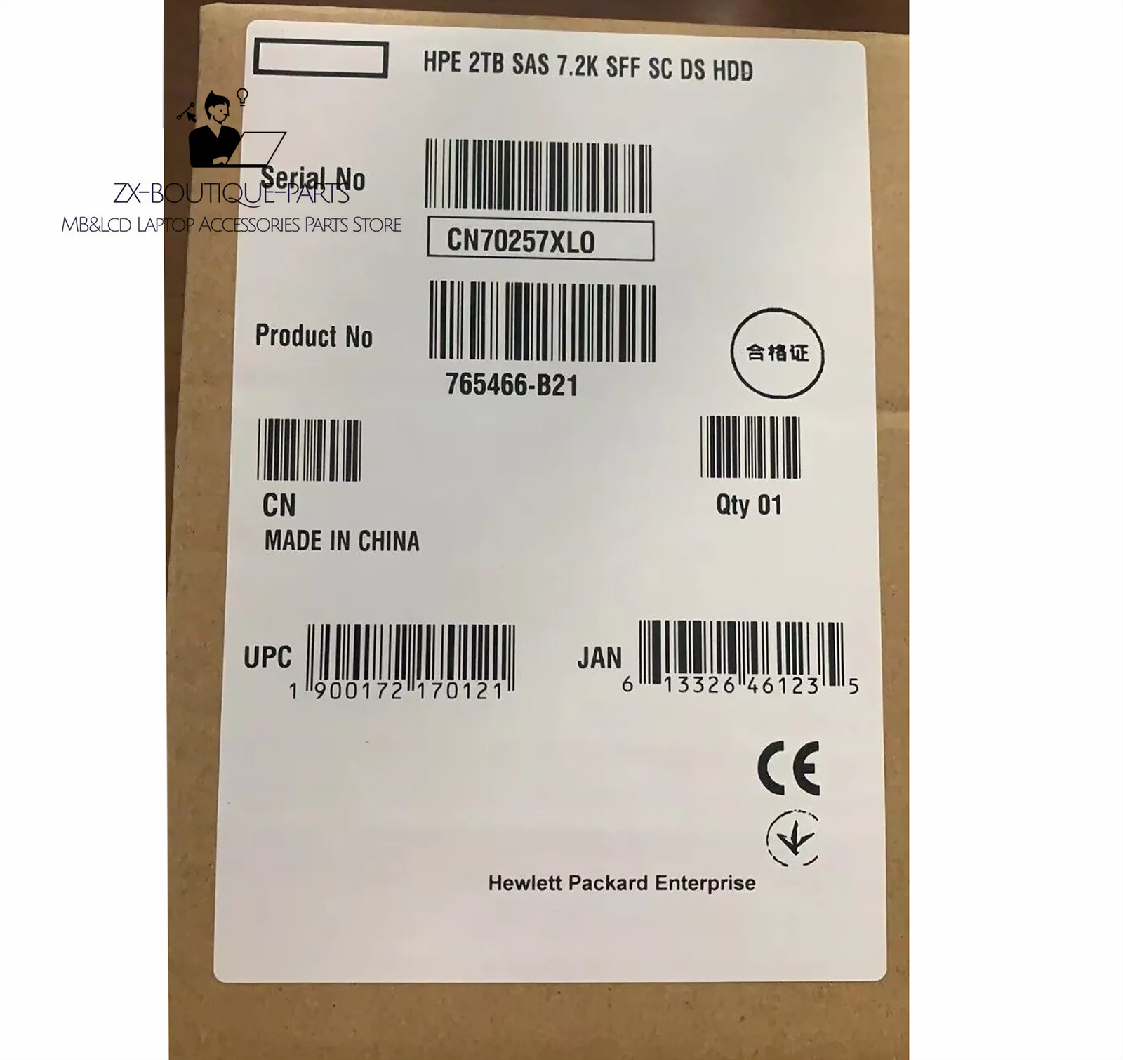 New 765466-B21 HP 2TB 12G SAS 7.2K RPM 2.5" 512E HDD 765873-001 765452-002
