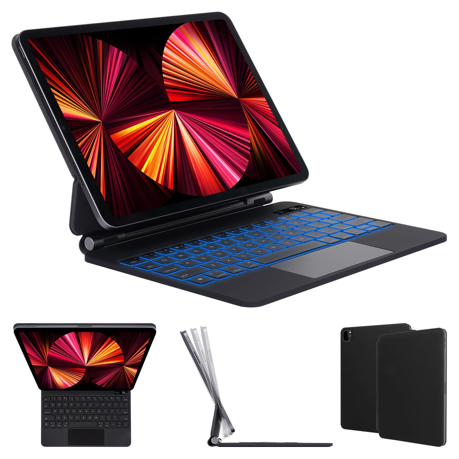 7 Colors Backlit Magnetic Keyboard Case for iPad Air 11 inch M3 2025/ M2 2024...