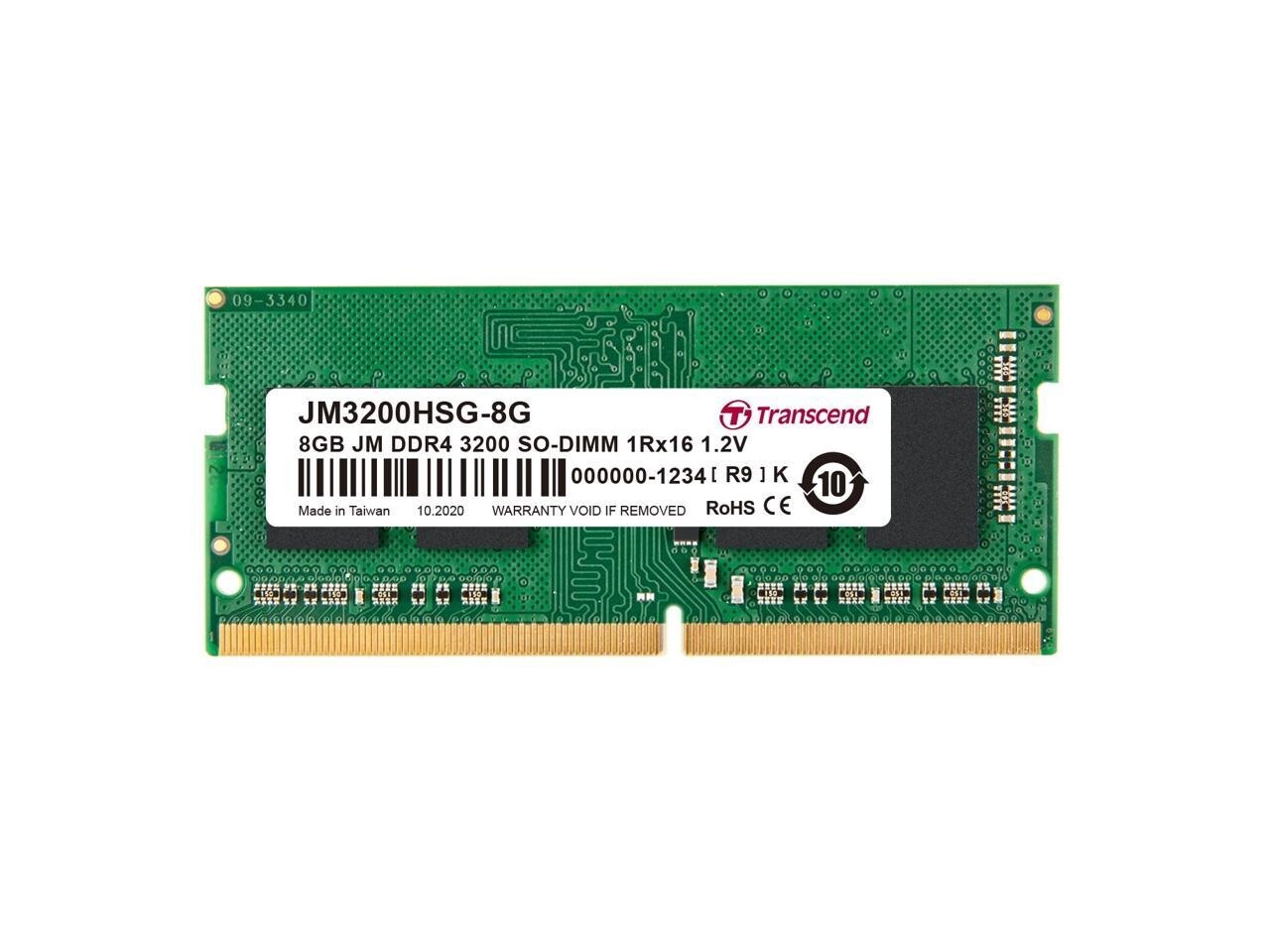Transcend 8GB JetRam PC4-25600 3200Mhz DDR4  SO-DIMM JM3200HSG-8G