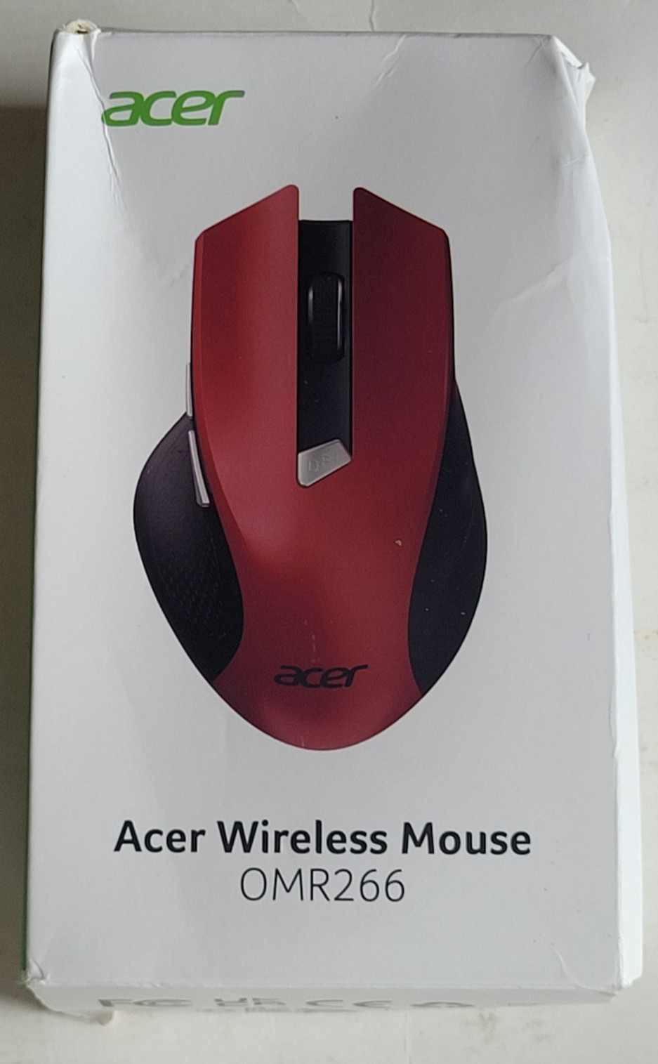 Acer Wireless Mouse OMR266 2.4GHz Adjustable DPI Ergonomic Side Button Red