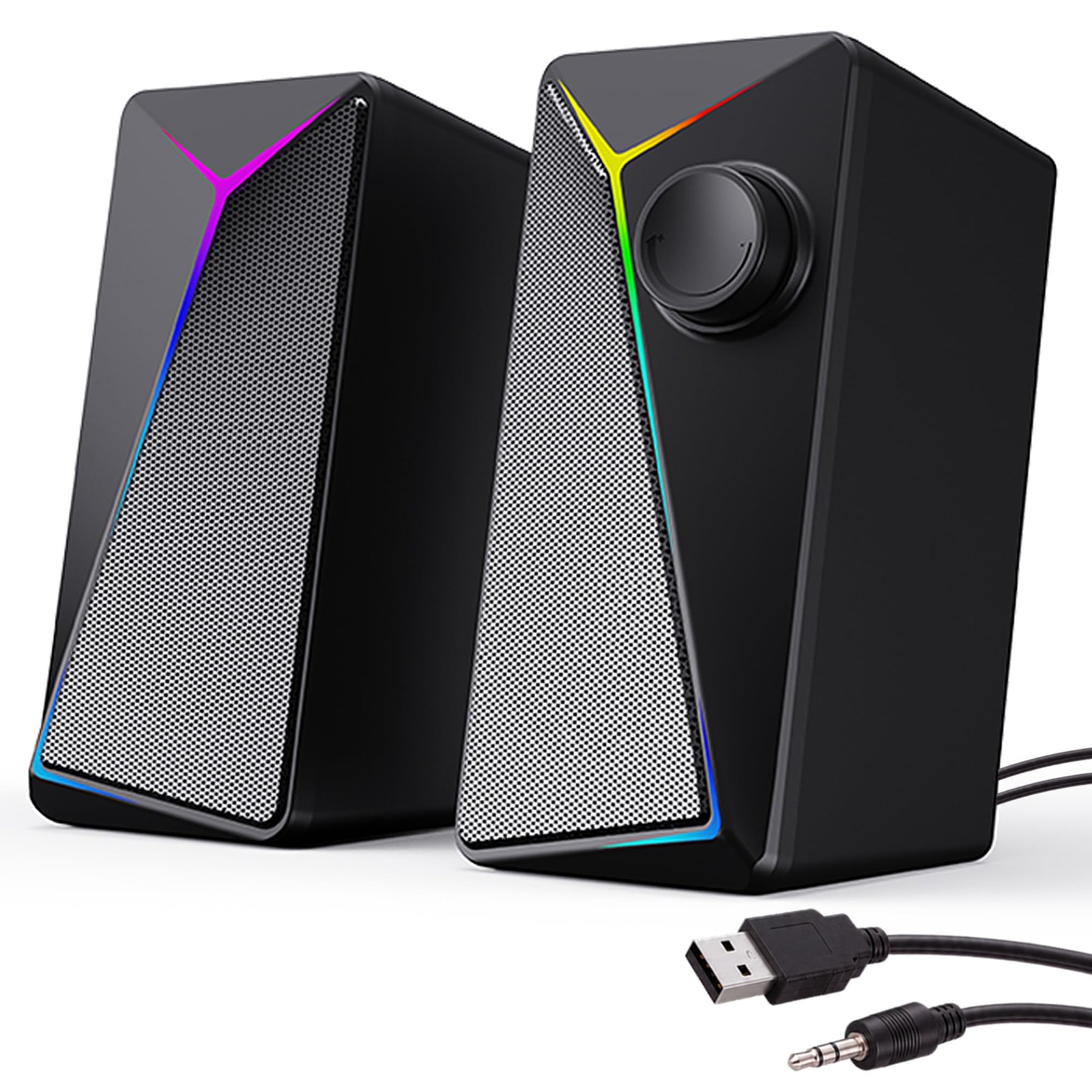 Computer Speakers, Gaming PC Speakers with Enhanced Bass and Volume Control, ...