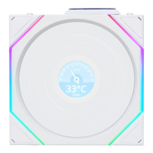 Lian-Li TL120 UNI Wireless LCD 120mm White PC Case Fan ARGB 12TLLCD1W1W
