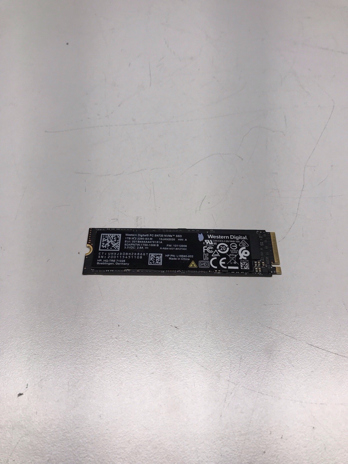 Western Digital SDAPNTW-1T00-1006 SN720 1TB NVME M.2 SSD