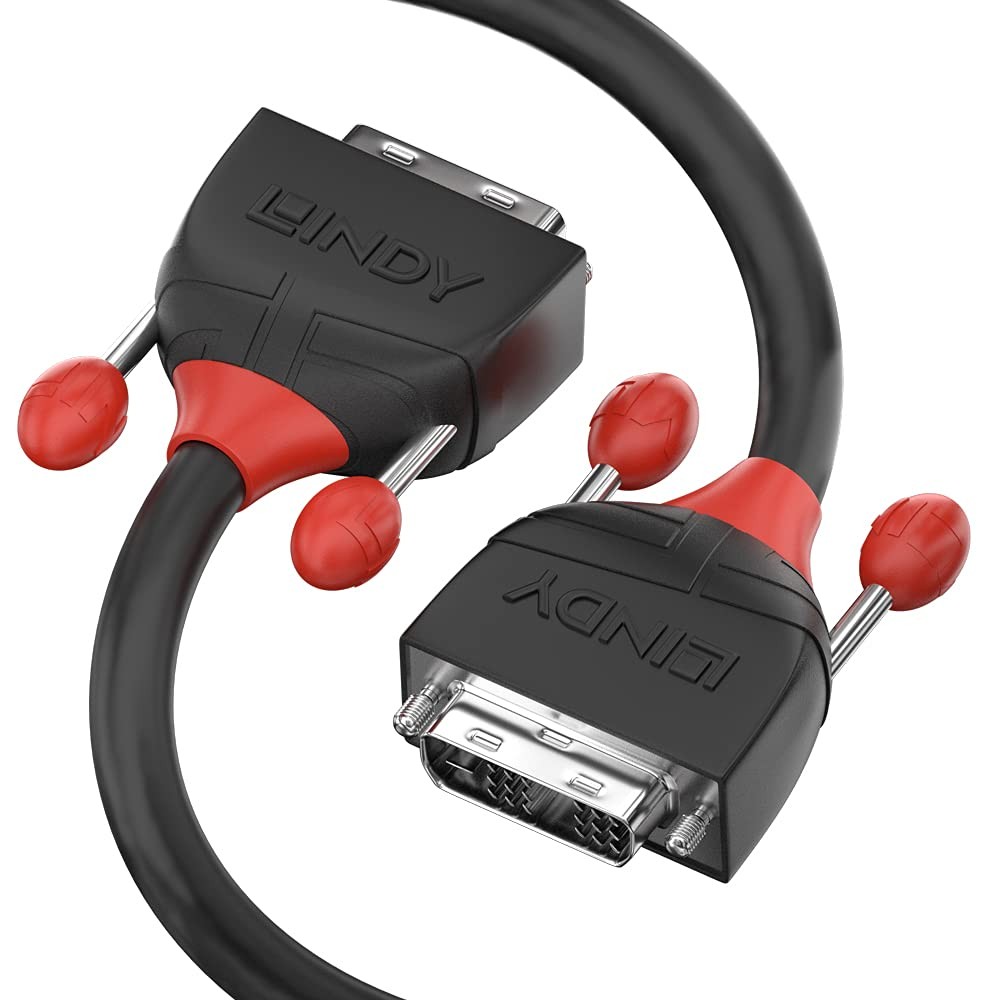 LINDY 2m DVI-D Dual Link Cable, Black Line Black 2m
